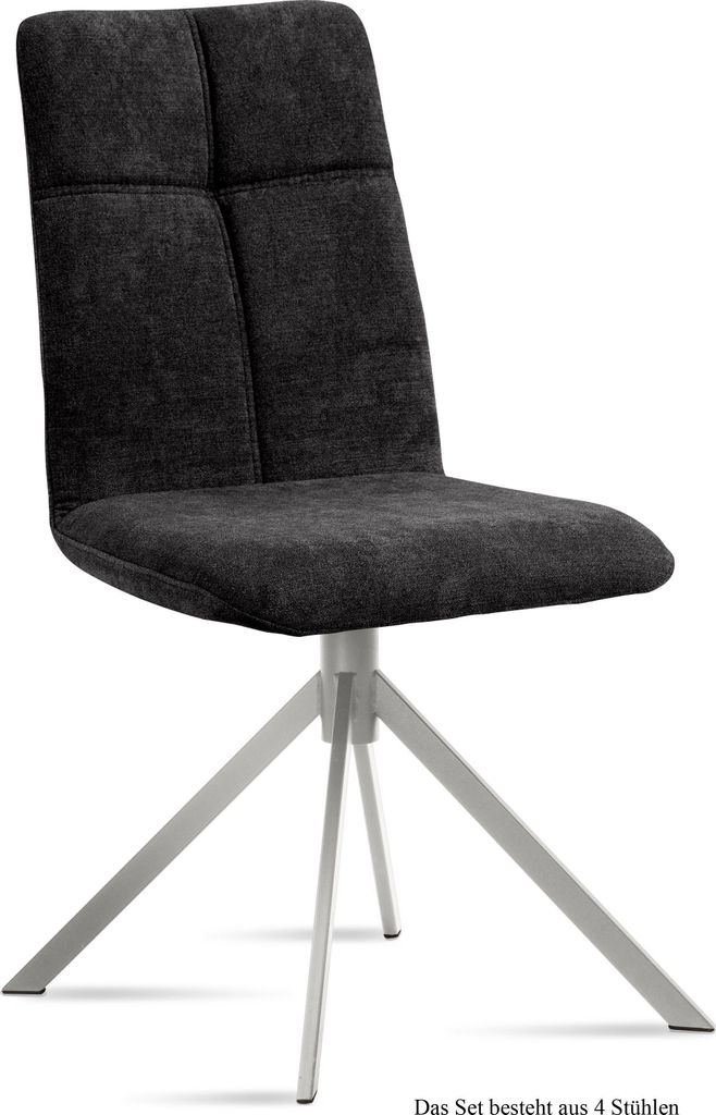 Esszimmerstuhl (4er-Set) Dorine 47x92x60 Edelstahl/Anthrazit