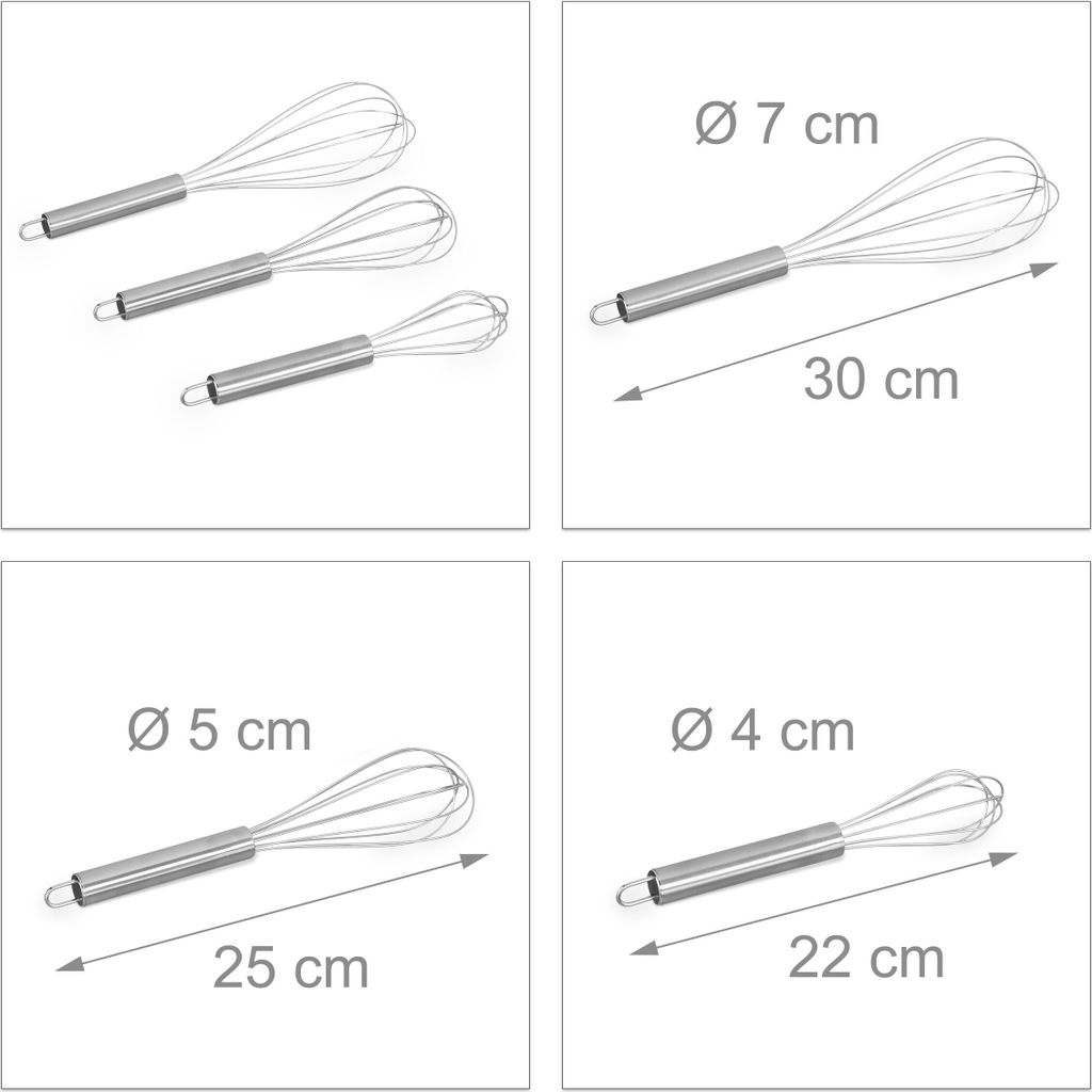 Relaxdays Relaxdays Schneebesen 3er-Set - Produktbild 4