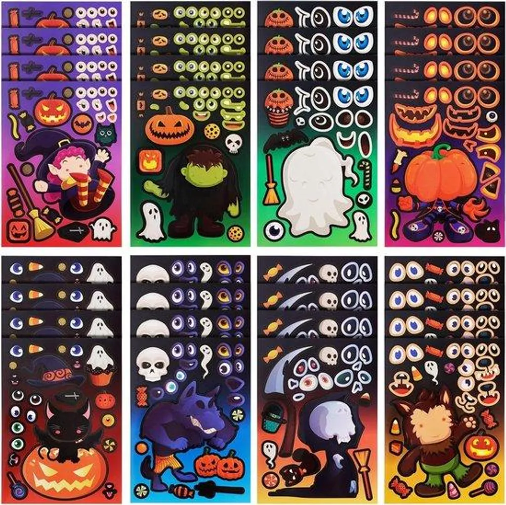 Stickers Halloween pour enfants - Kit de 32 planches créatives en papier