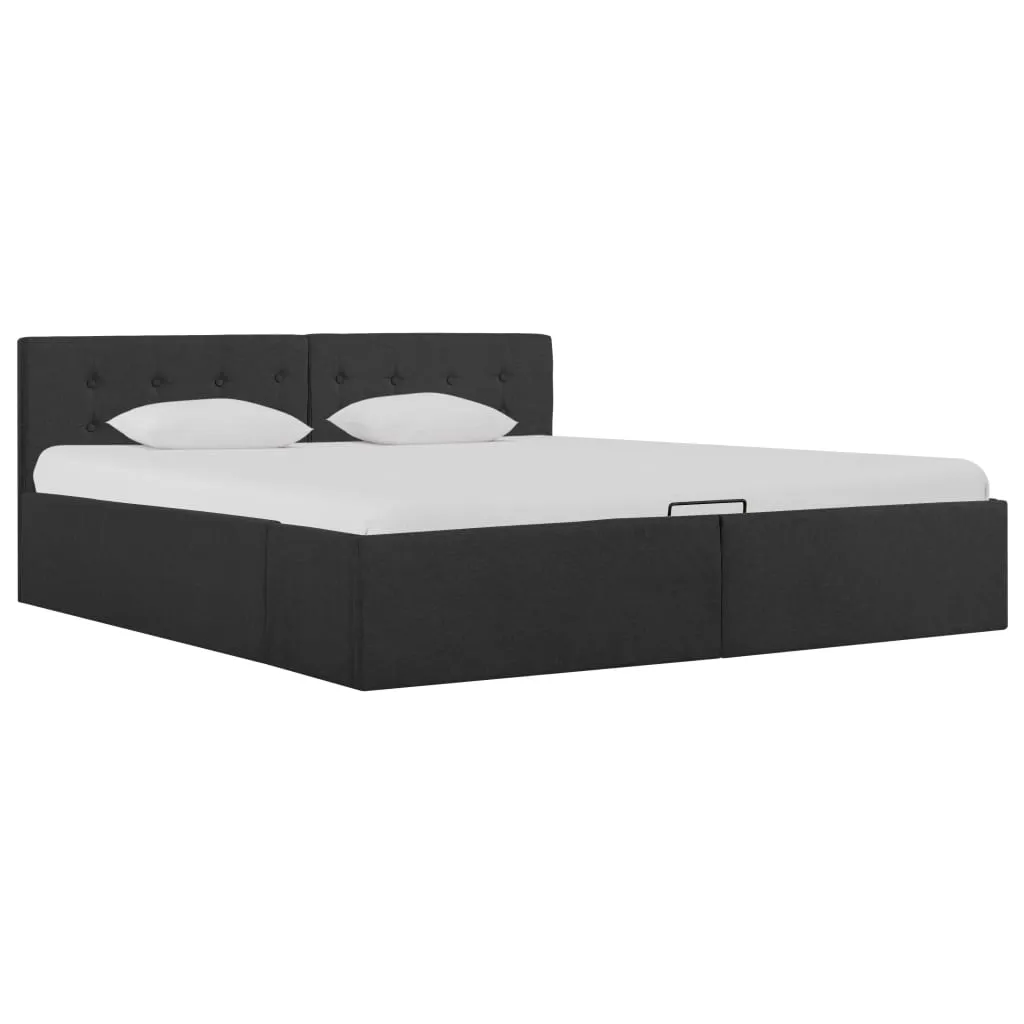 Lit de rangement hydraulique 160x200 cm The Living Store en tissu gris