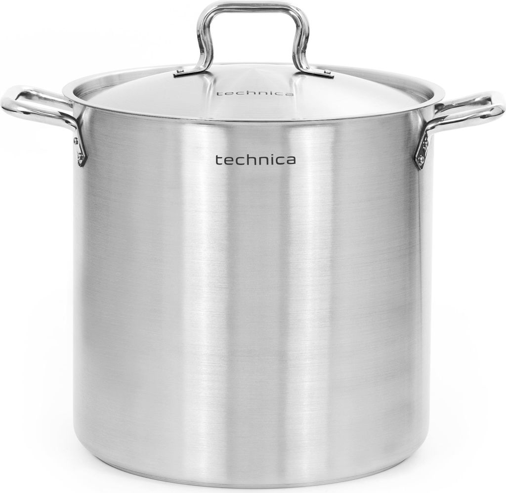 TECHNICA Hoher Topf 36,6L | 36 cm | Edelstahldeckel | Edelstahl Induktion Kochtopf