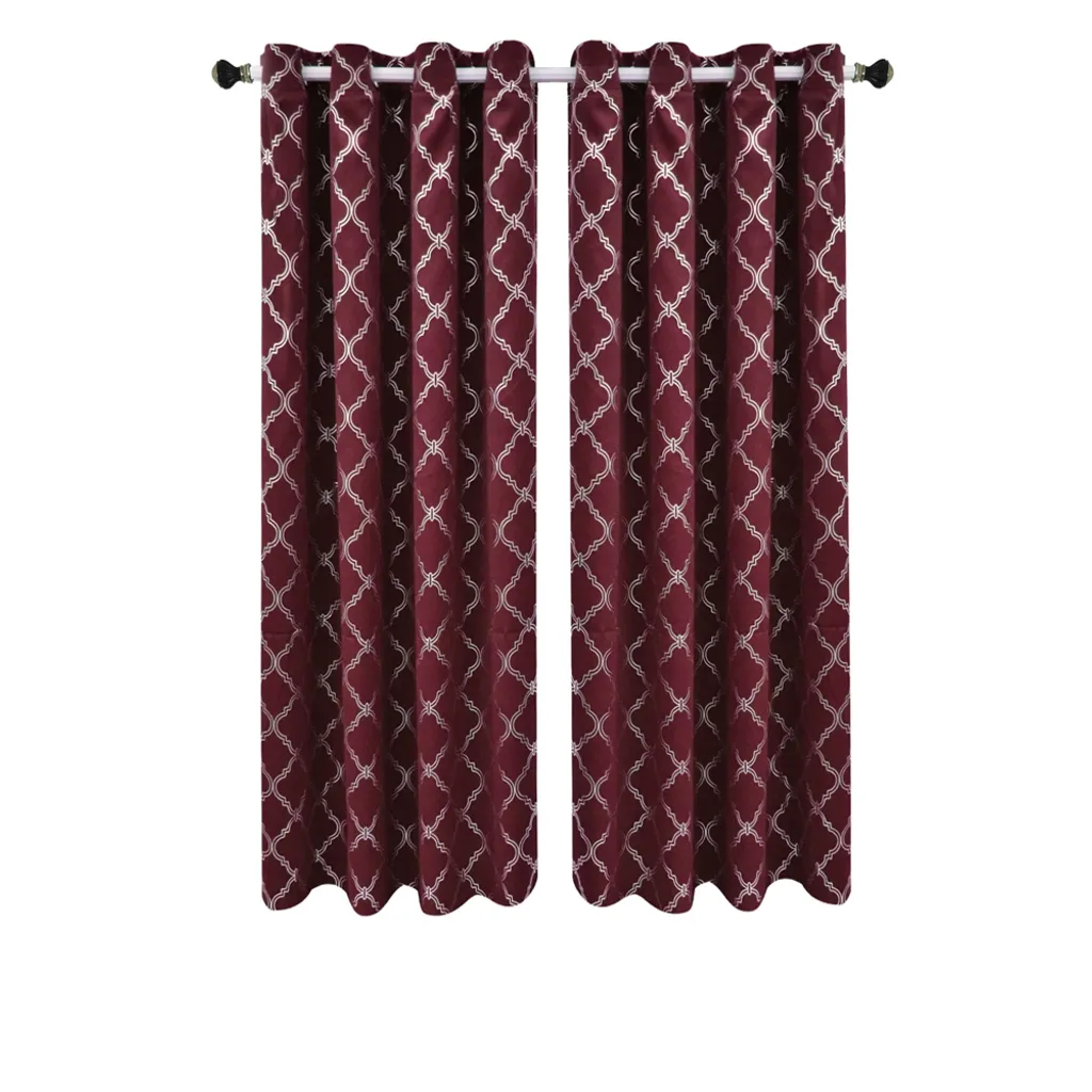 Topchances Lot de 2 Rideaux Occultants 132x240cm Rouge à Œillets Thermiques