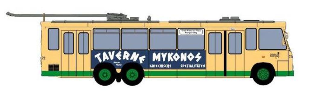 VK Modelle TS3 Wagen 72 mit Werbung Taverne Mykonos 40072
