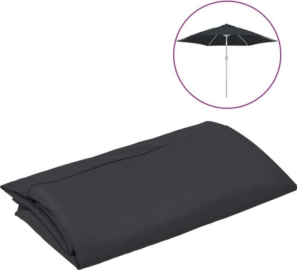 Copertura di ricambio per ombrellone nero 300 cm Immagine del prodotto 