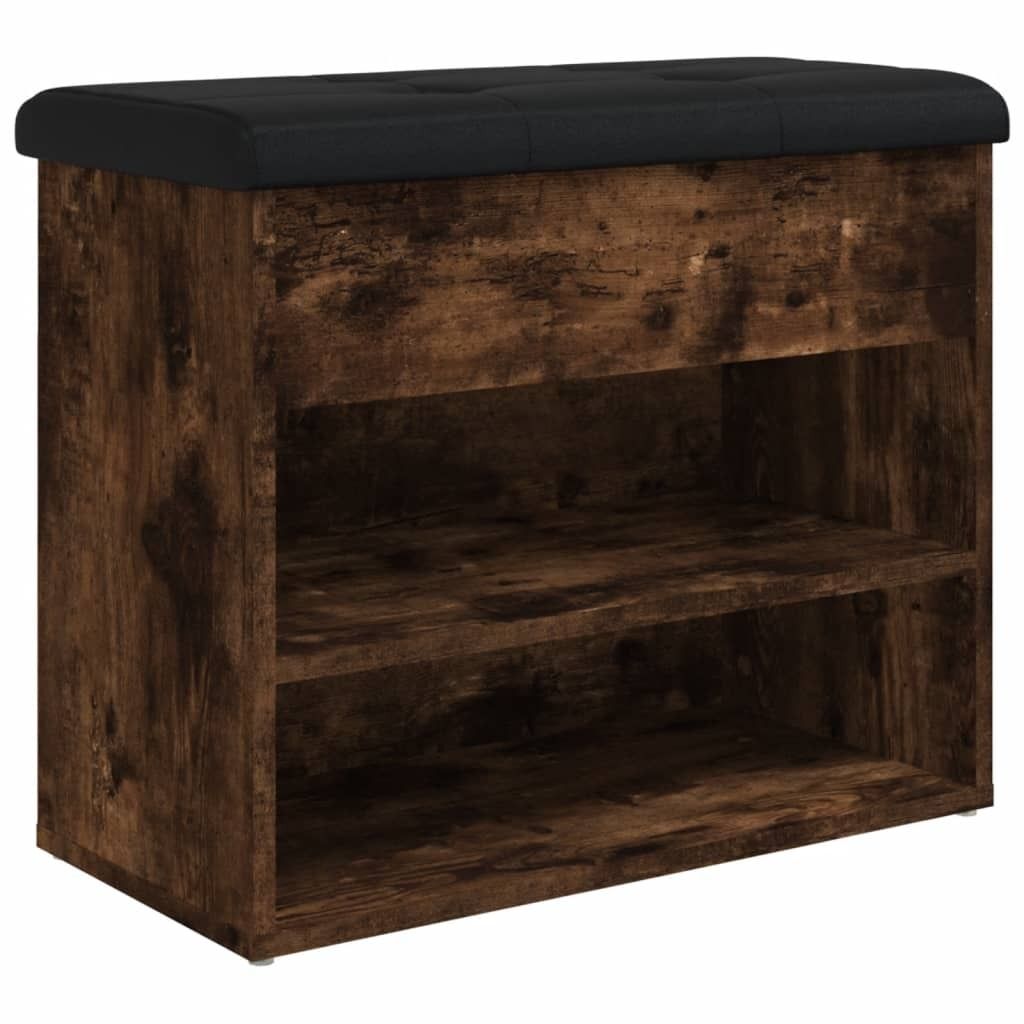 vidaXL Panca per scarpe in rovere fumé 62x32x50 cm Immagine del prodotto 
