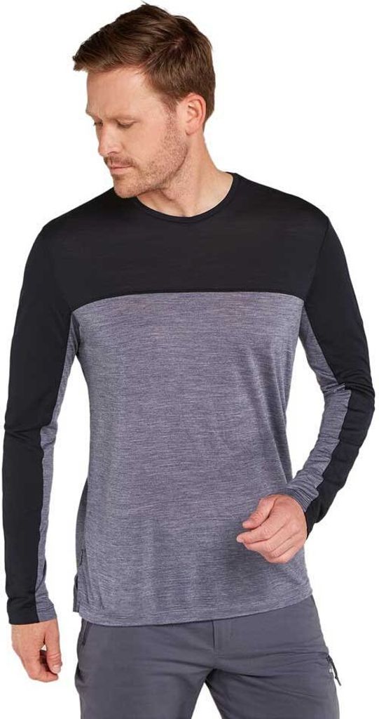 Icebreaker Merino 125 Cool-lite Sphere Colour Block Langarm-t-shirt Grau S Mann Grau S