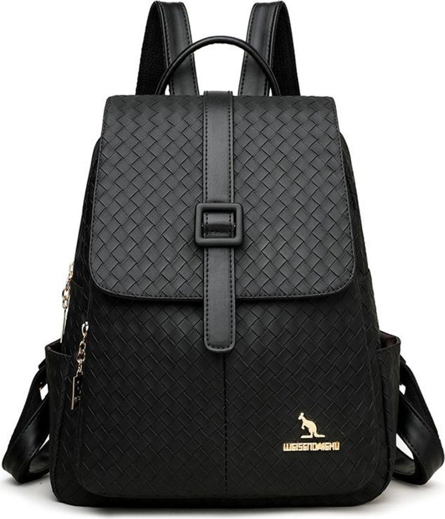Damenrucksack aus schwarzem Leder, elegantes , urban Produktbild 