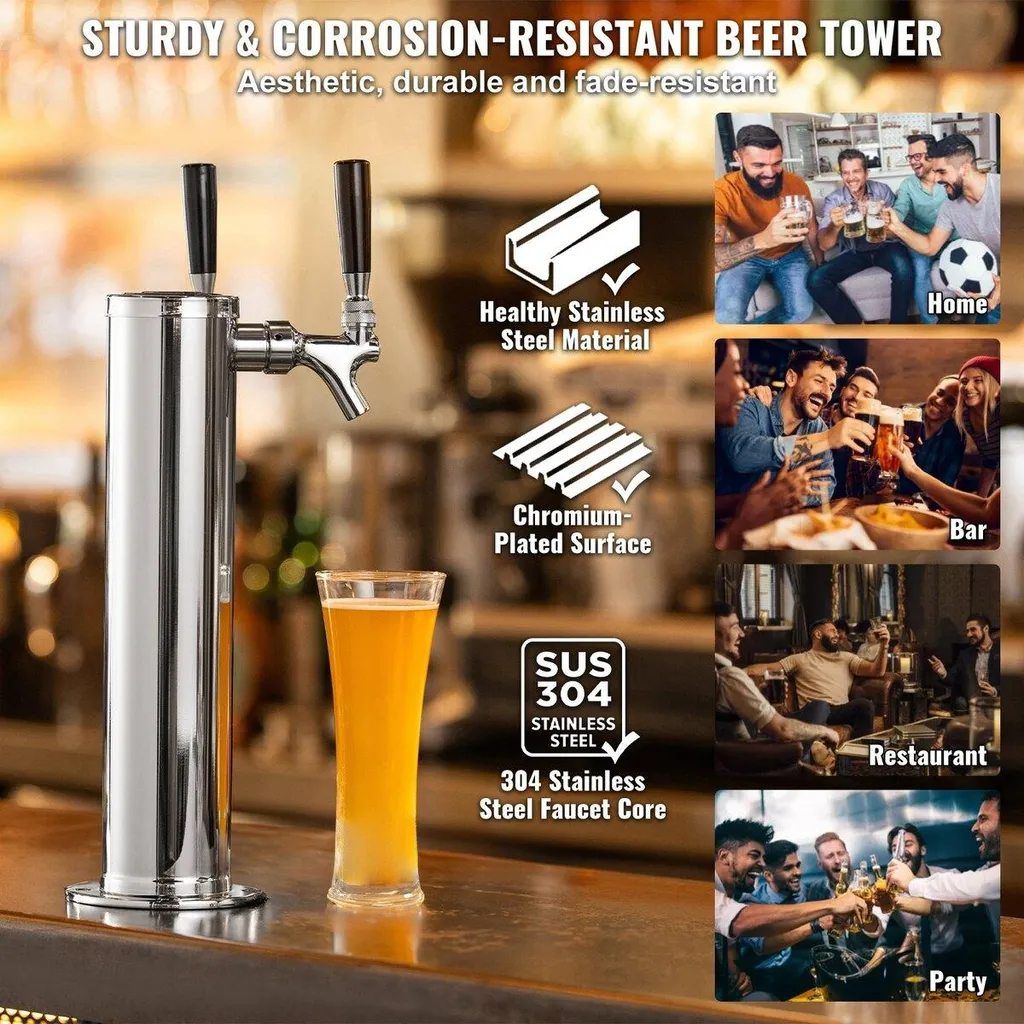 Kit Conversion Bière Inox 2 Robinets avec Régulateur Double Jauge