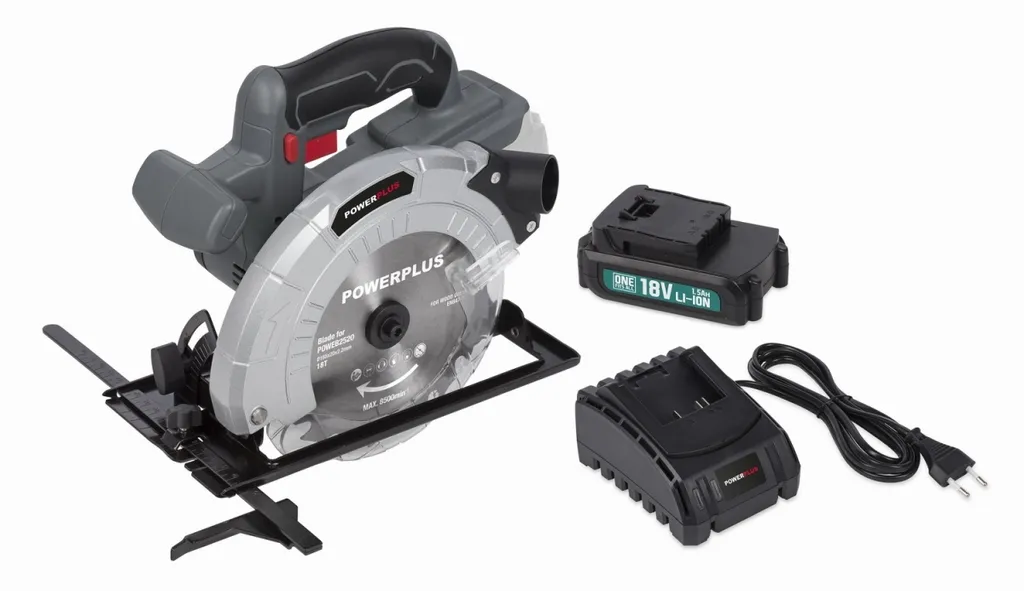Scie circulaire sans fil 165mm Powerplus 18V pour découpes de bois