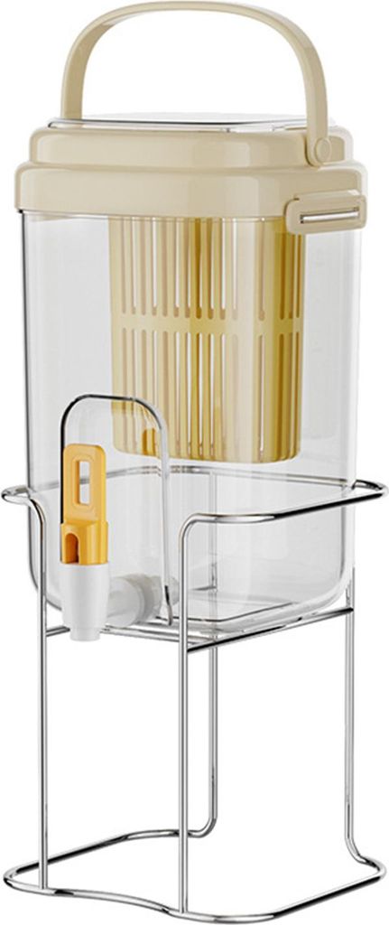 Wasserspender mit Wasserhahn, BPA-freier Sommersaftkrug für den Kühlschrank, 5 l, auslaufsicherer Krug für Eistee und Früchtetee, Getränkebeh...