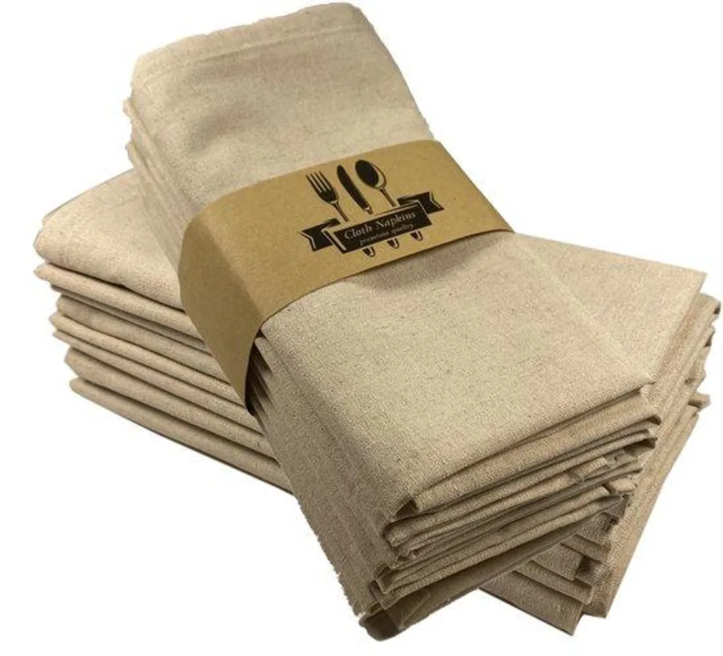 Serviettes en coton lavables lot de 12 - Fini le jetable 40x40 cm