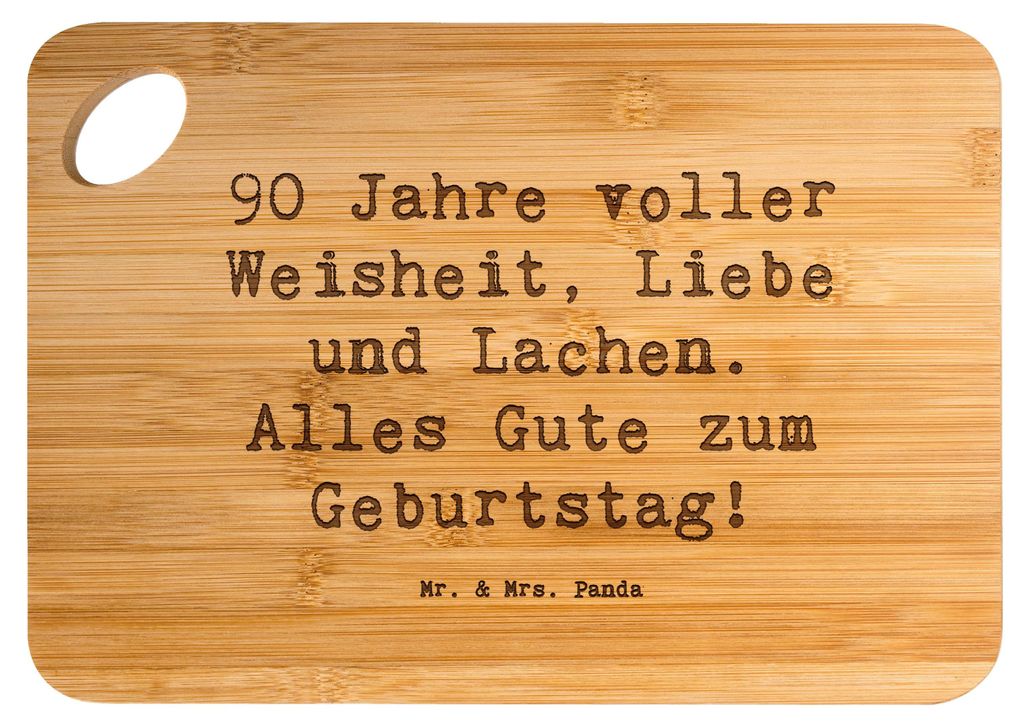 Mr. & Mrs. Panda Brett Spruch 90. Geburtstag - Transparent - Geschenk, neunziger, weise Worte, Feiern, Happy Birthday, Holzbrett, schneidbrett, Fr...