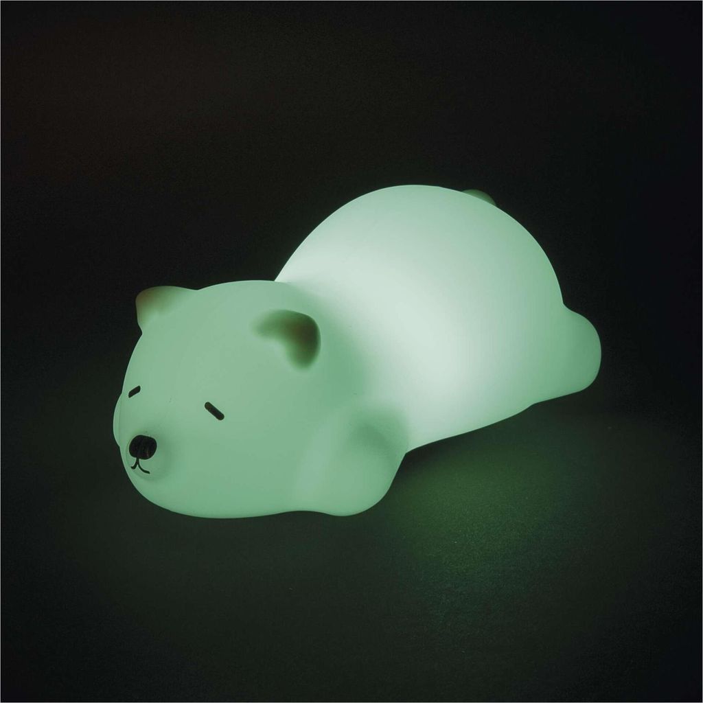 EMOS Aufladbares Nachtlicht Eisbär, Akku-Kinderlampe mit schlafendem Bär, 3 Lichtmodi, Warmweiß/Mehrfarbig, 30 Min Timer, inkl. USB-Kabel, weiß...