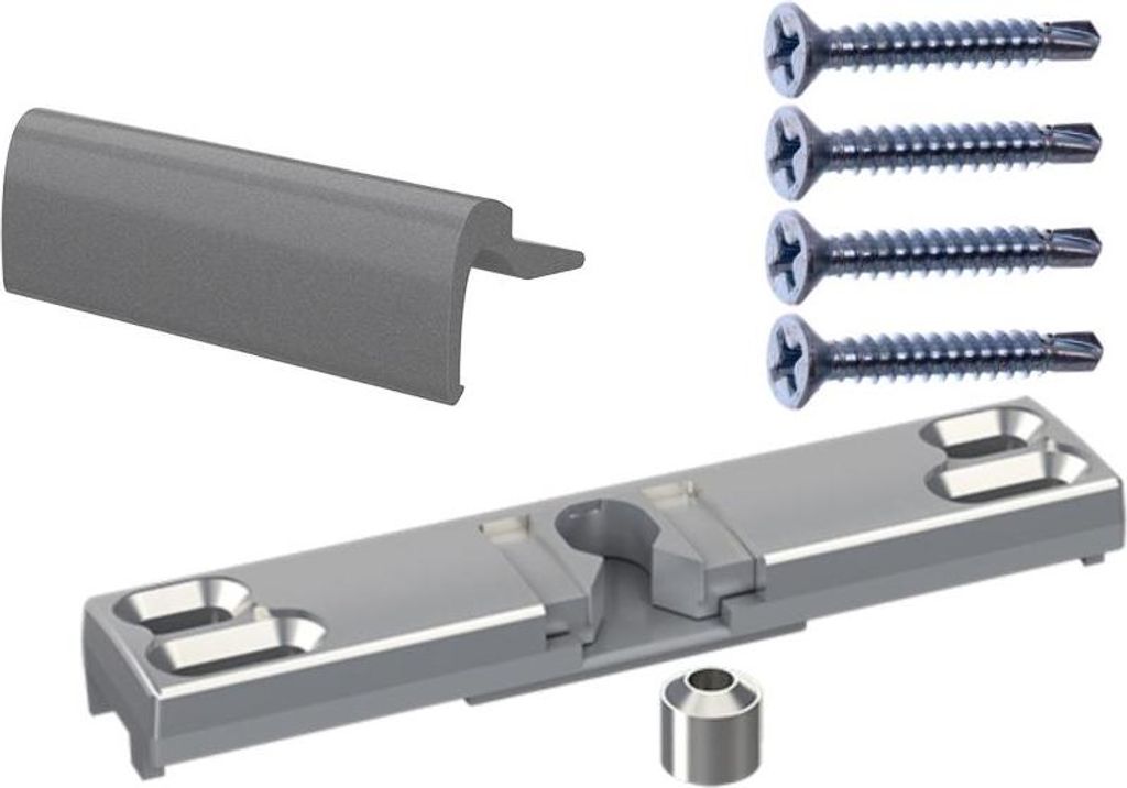 NAJDER Balkongriff mit fester Verriegelung, Korrosionsbeständig, Eloxiert, mit Aluminium, mit Befestigungsschrauben, Set, (Farbe: Titan)