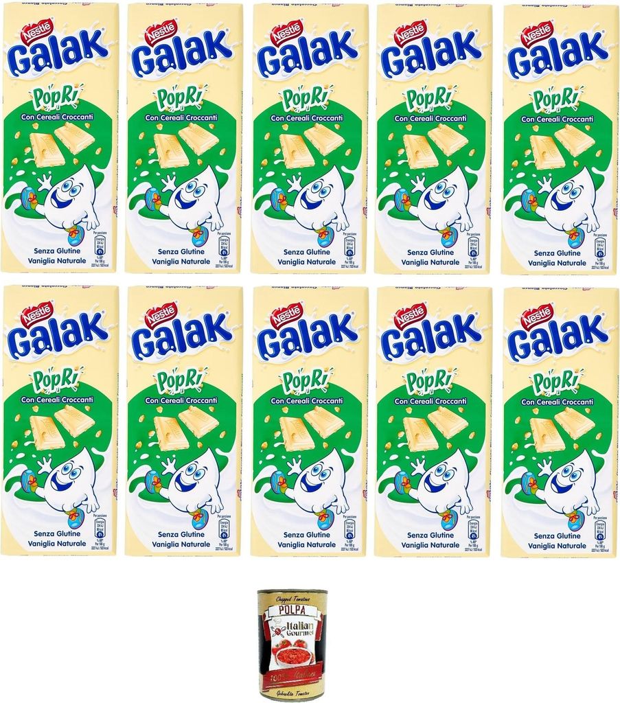 10x Galak PoPri' Weiße Schokolade mit Getreide, 90g+ Produktbild 