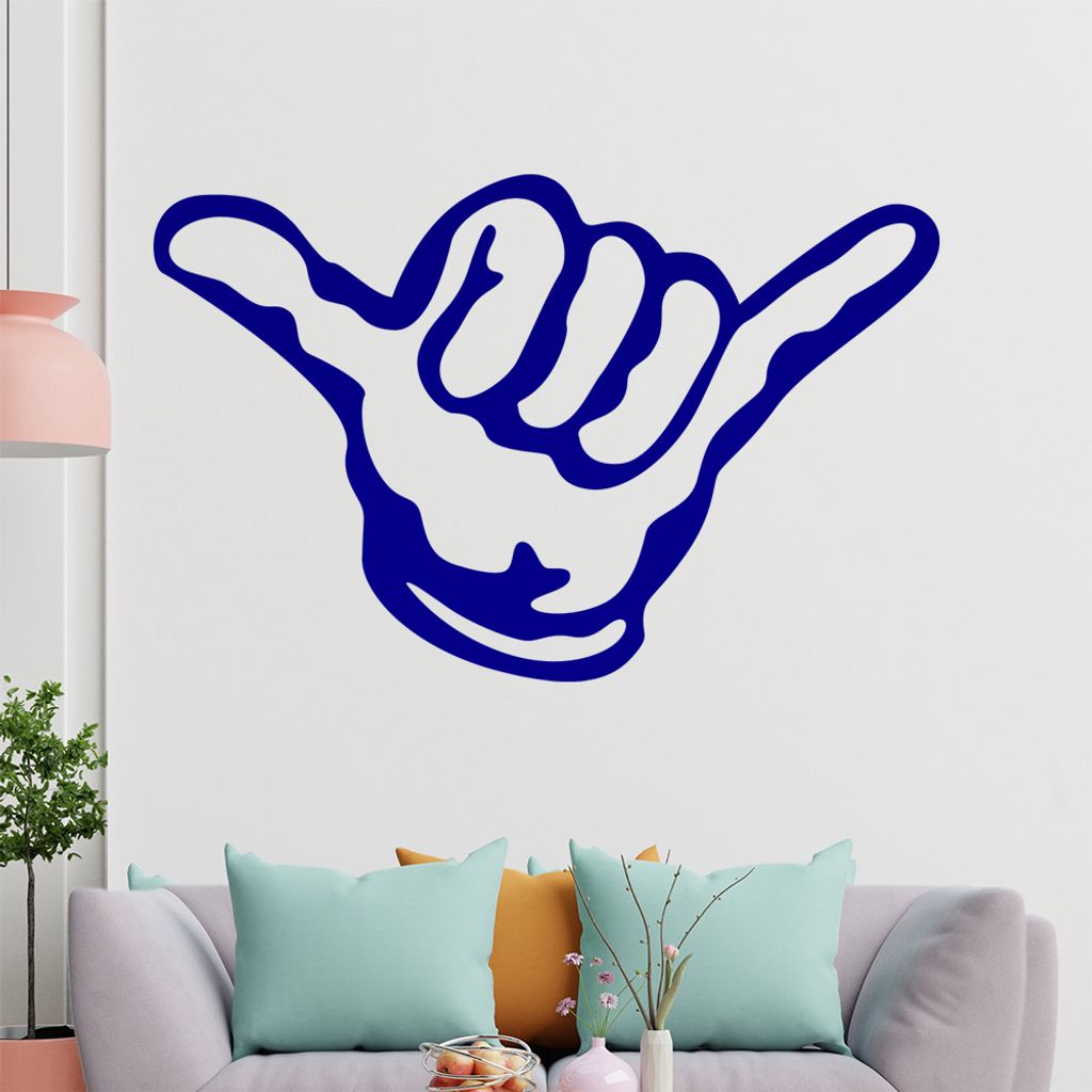 KIWISTAR Hang Loose Hand - Surfer Move Shaka Wandtattoo in 6 Größen - Wandaufkleber Wall Sticker - Dekoration, Küche, Wohnzimmer, Schlafzimmer, ...