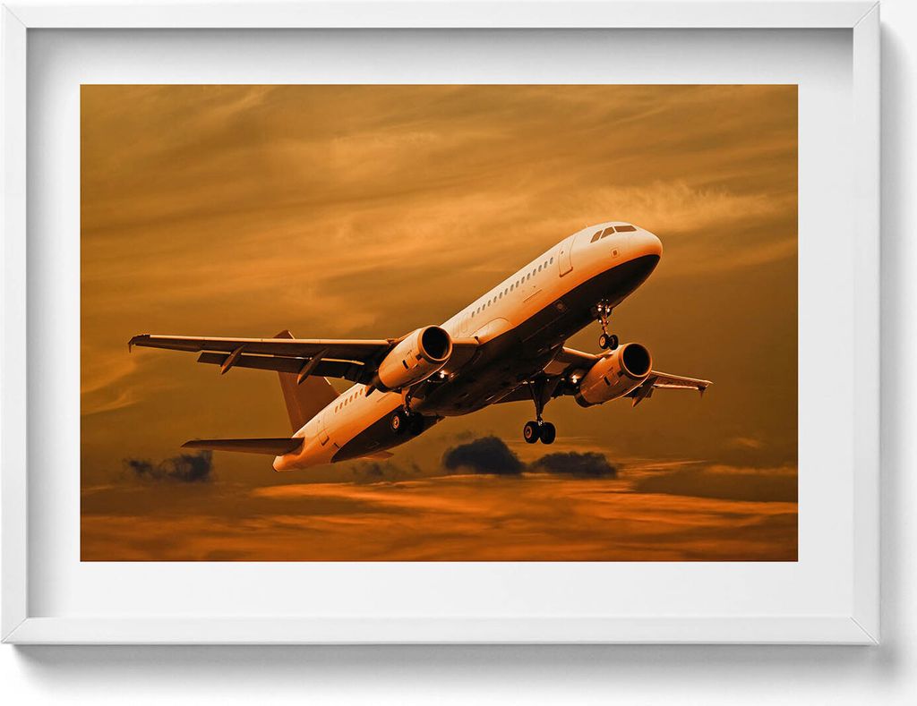 Reise ins Unbekannte– Wandbild mit Rahmen – Gerahmtes Bild – Wanddekoration – 70x50 cm – Schwarz Rahmen