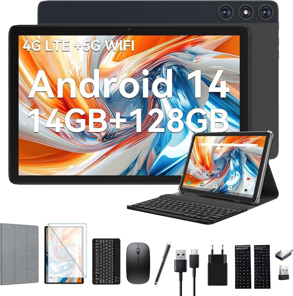 Android 14 Tablet 10 Zoll,4G LTE Tablets Mit 2 SIM 1 SD Produktbild 