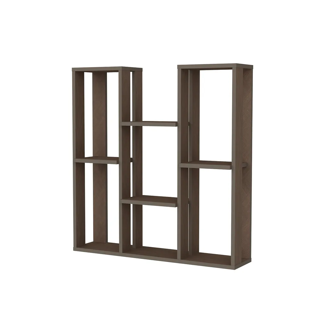 Étagère de rangement en noyer Nevada, bibliothèque moderne multi-usage - 2