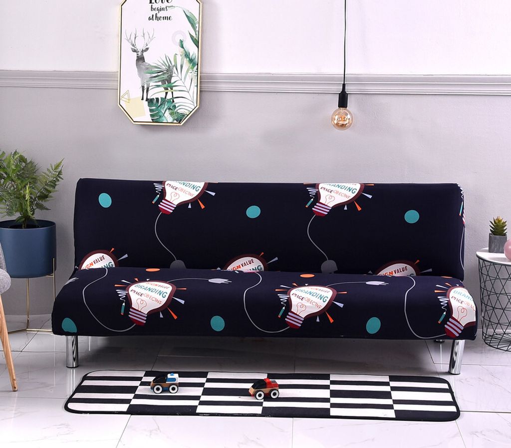 Futon Schonbezug Armlose Sofabezug Stretch Schlafsofa Schonbezug Protector Elastic (1, Buntes)