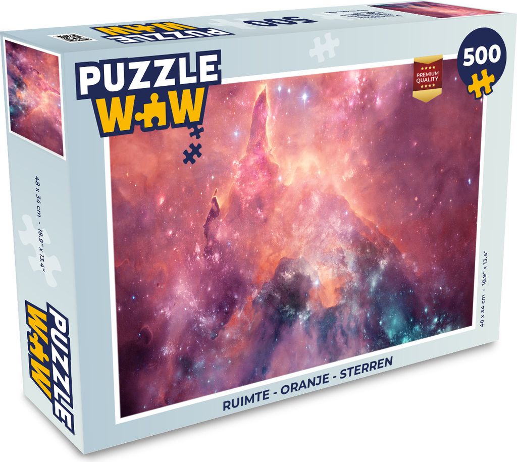MuchoWow Puzzle 500 Teile Weltraum - Orange - Sterne - 500 Teile - Kinder - Selberbauen - Puzzlespiele