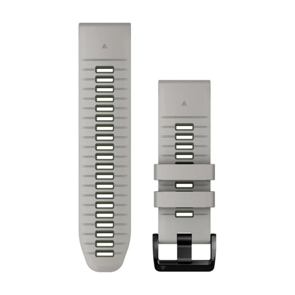 Bracelet Garmin 26 mm anti-irritation silicone gris brume QuickFit solide