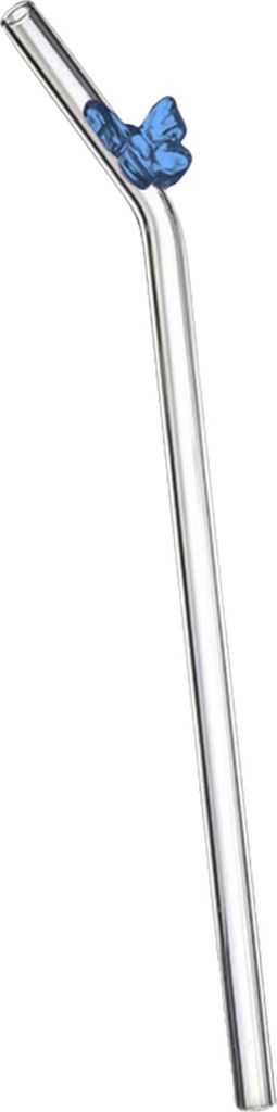 Wiederverwendbarer Glas-Strohhalm, buntes Schmetterlings-Design, hitzebeständiger transparenter Borosilikat-Strohhalm