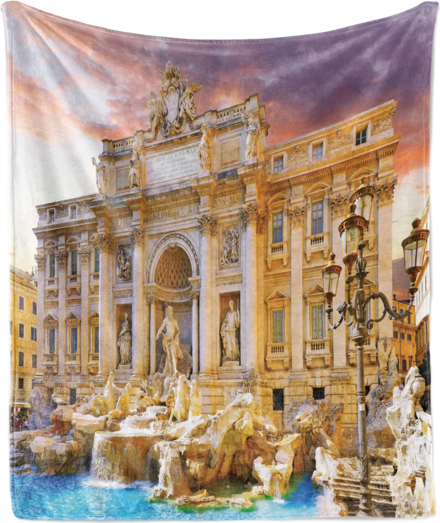 Coperta Viaggio Grecia ABAKUHAUS - Pile Flanella Morbida 175x230