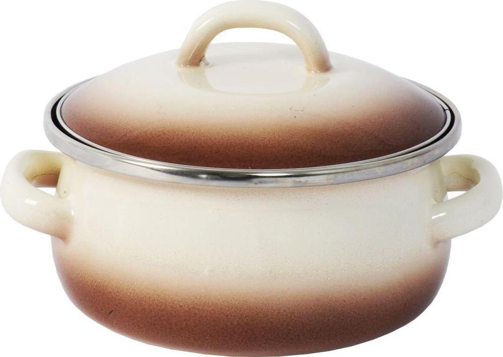 kochtopf + Deckel elegant 12cm Durchmesser 0,75l CAPUCCINO