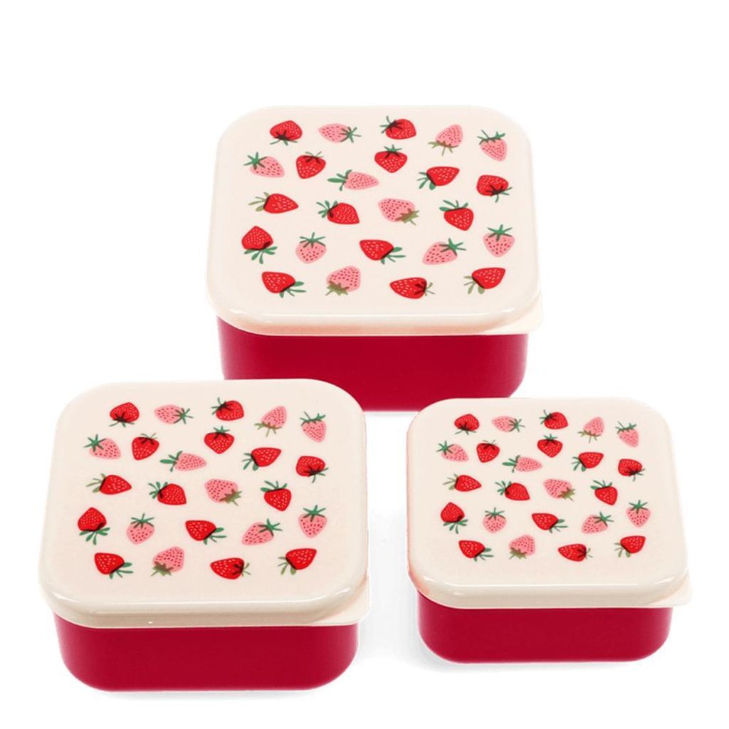 Snack Box 3er Set Erdbeere Lunchbox Kunststoff Produktbild 