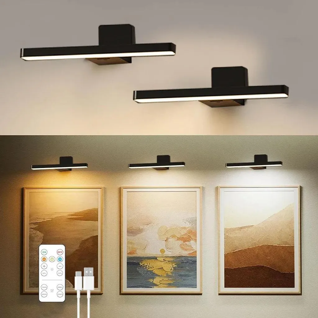 Set 2 Luci Parete LED Senza Fili Ricaricabili: Smart Home Decor Nero