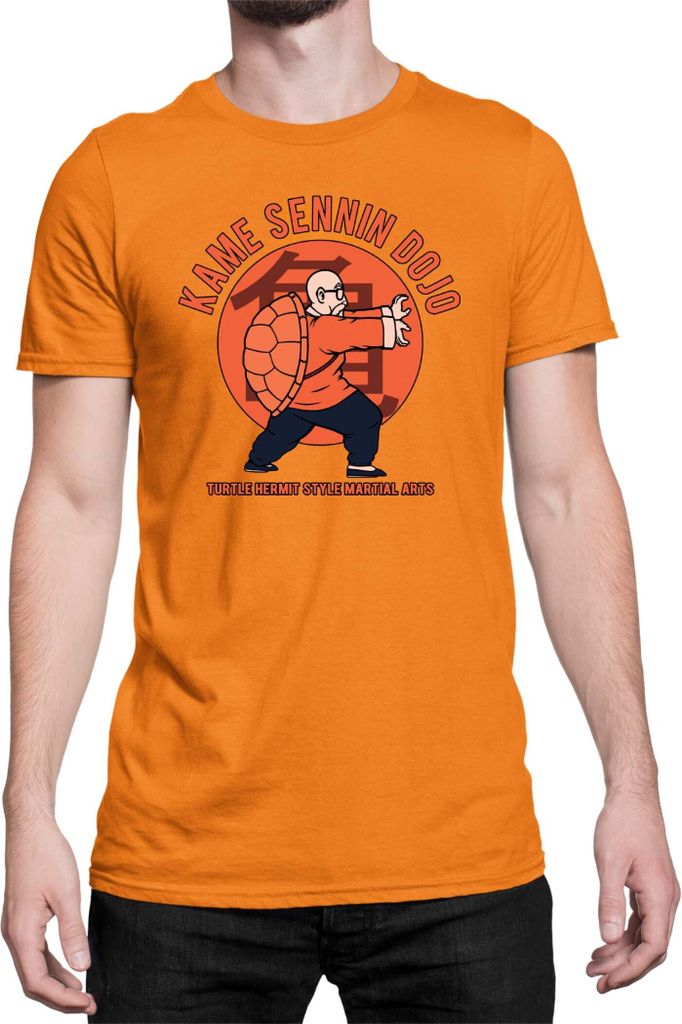 Herren T-Shirt Dragon Anime Manga Ball Z Master Roshi 016, Man L / Orange