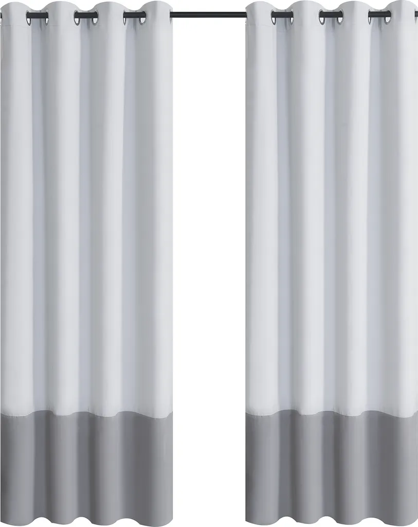 Rideau extérieur imperméable 52x94 pouces or blanc et gris - Lot de 2