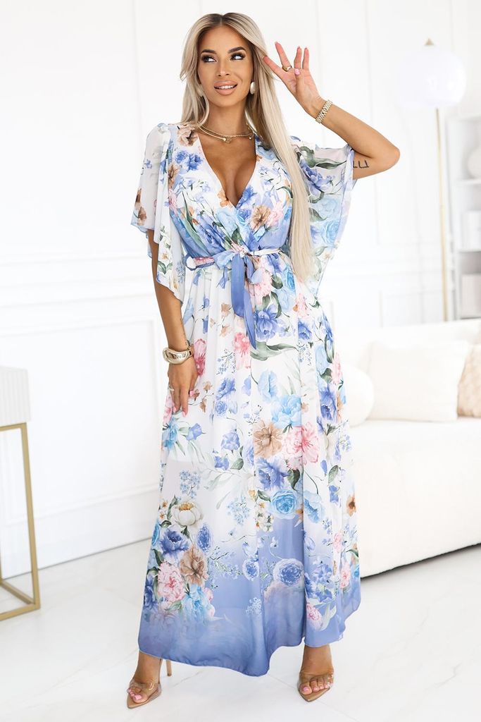 Numoco Maxikleid für Frauen Quedulfus azurblau One size Produktbild 