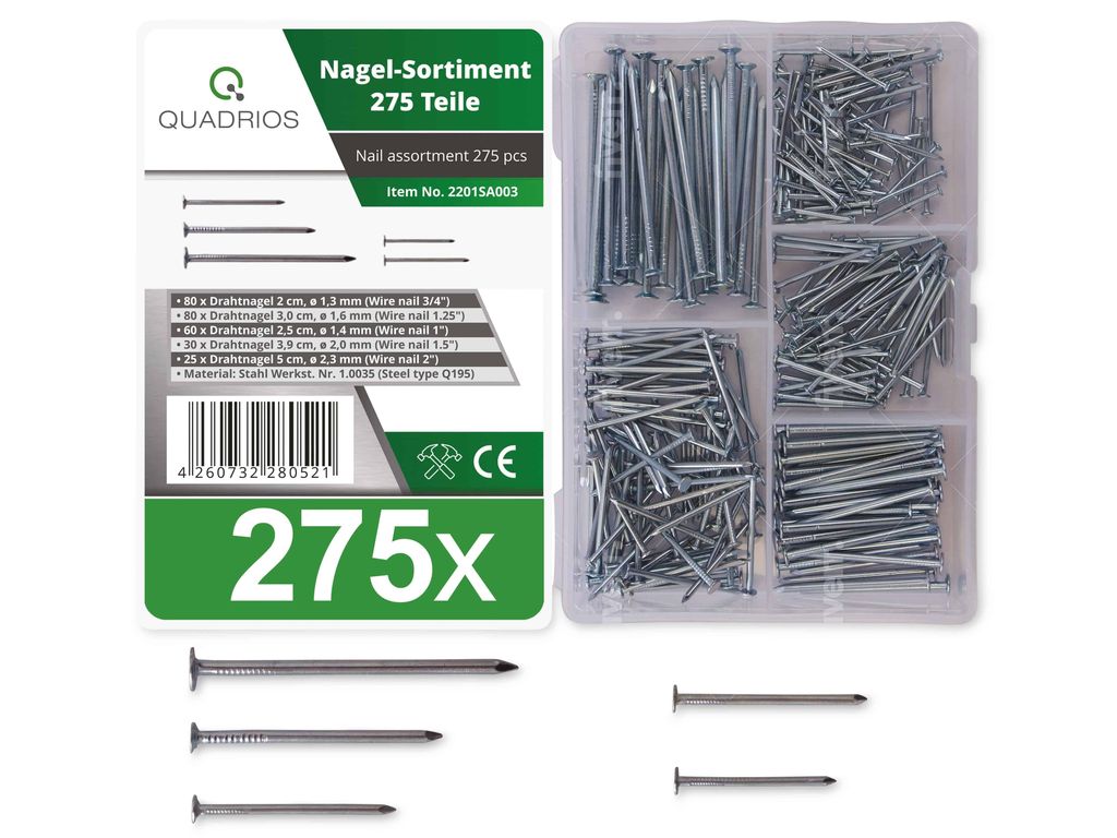 QUADRIOS assortiment stalen nagels, artikelnummer Productafbeelding 
