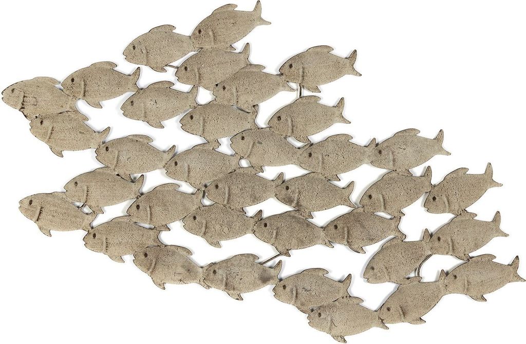 Wandobjekt Wandbild Wanddeko Fischschwarm grau Eisen L 97 Produktbild 18