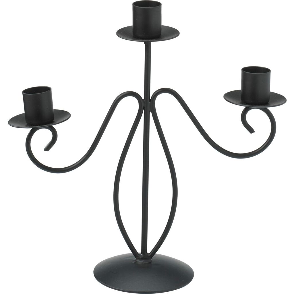 Świecznik trójramienny, metal, 22 cm Zdjęcie produktu 