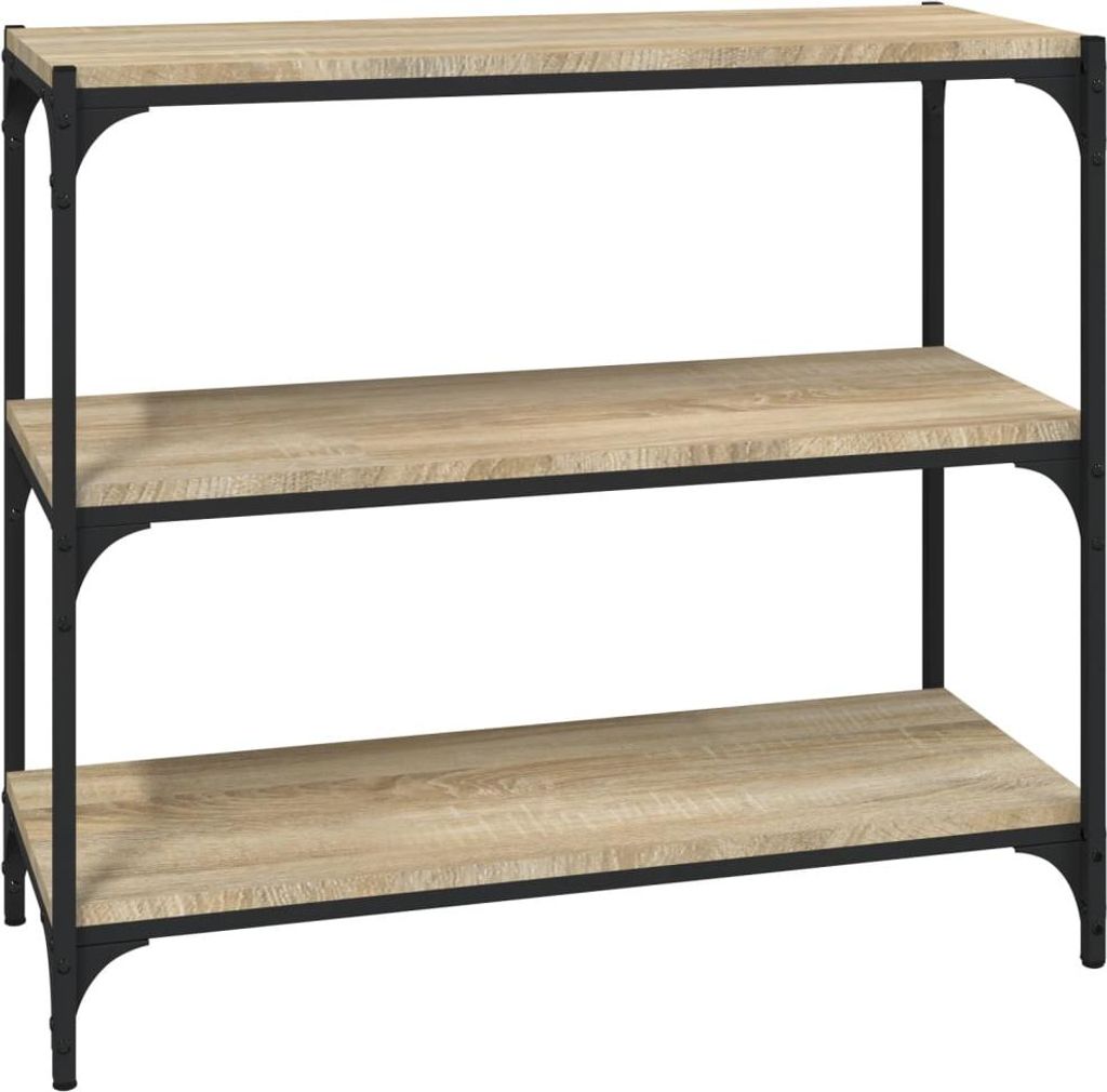 vidaXL Bücherregal Sonoma-Eiche 80x33x70,5 cm Holzwerkstoff und Stahl