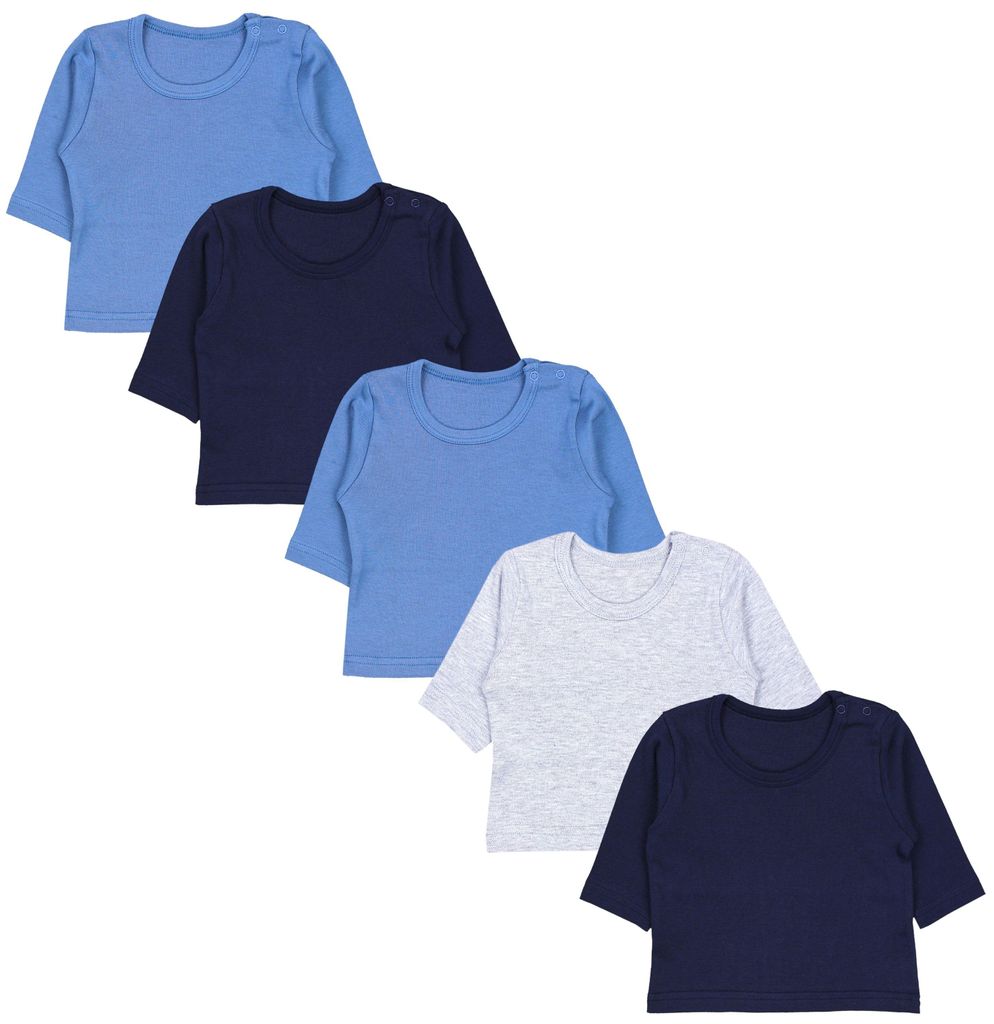 TupTam Baby Jungen Langarmshirt Gestreift 5er Set, Farbe: Produktbild 