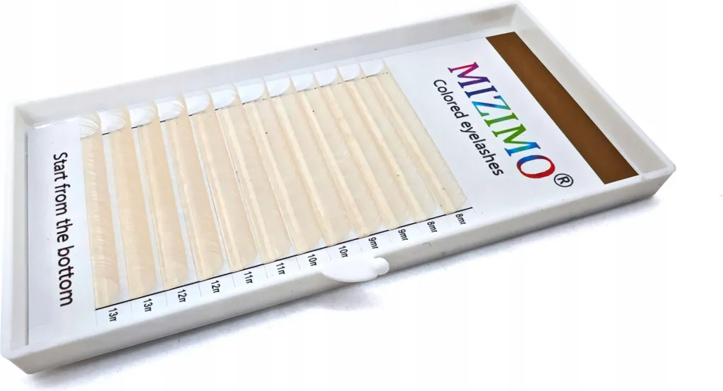 Ciglia colorate 8-13 mm, Curl D, 12 strisce, BEIGE - 3