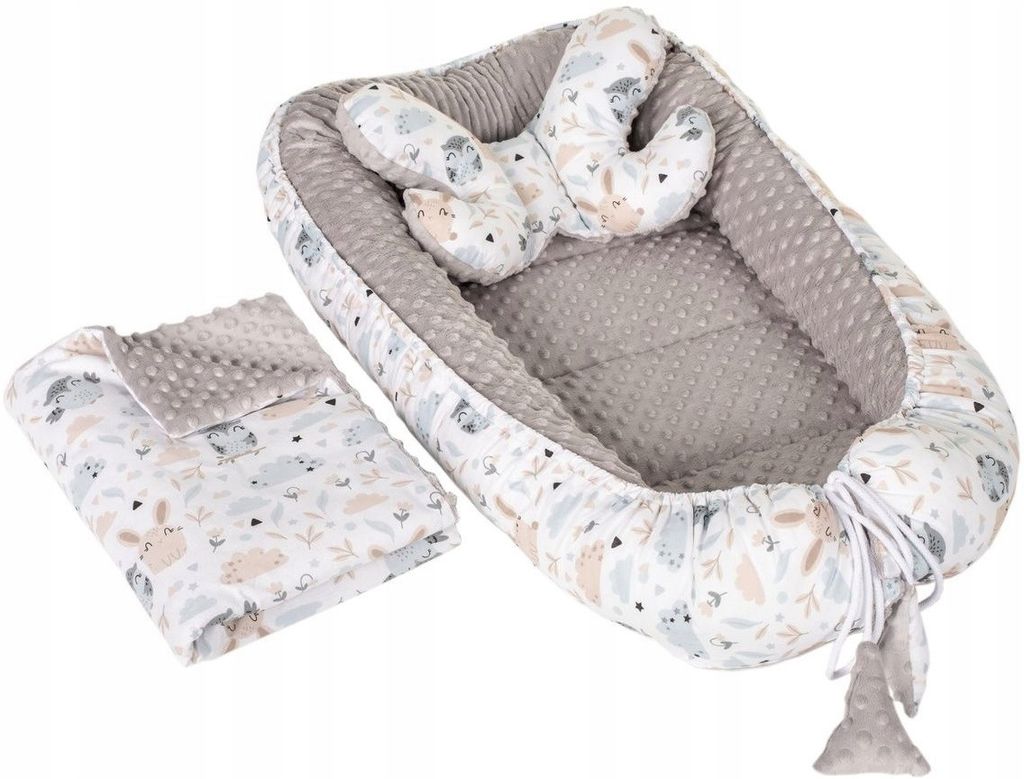 5 tlg.Babynestchen Kissen Matratze Bettdecke Nest Baby  Kuschelnest doppelseitig 