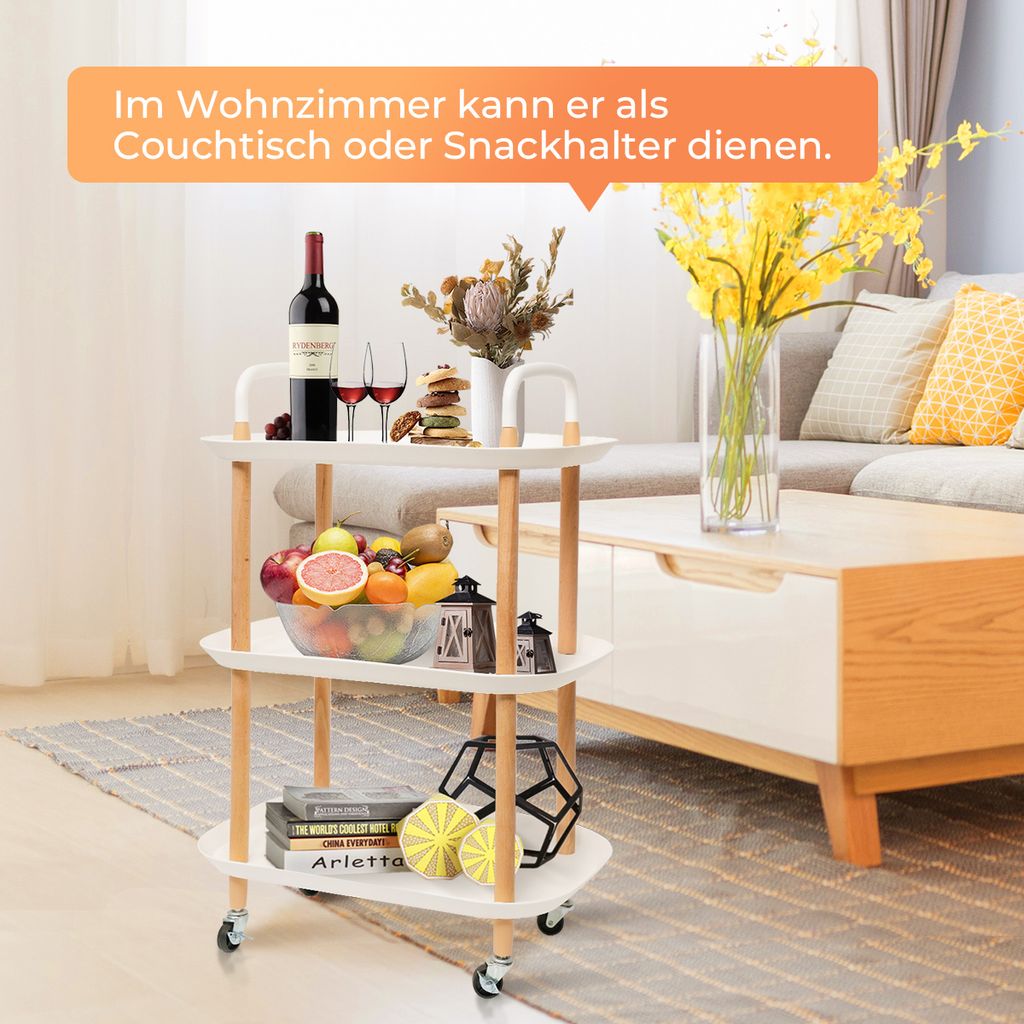 CMYbabee Servierwagen Barwagen Beistellwagen Wagen Mit 3 Produktbild 8