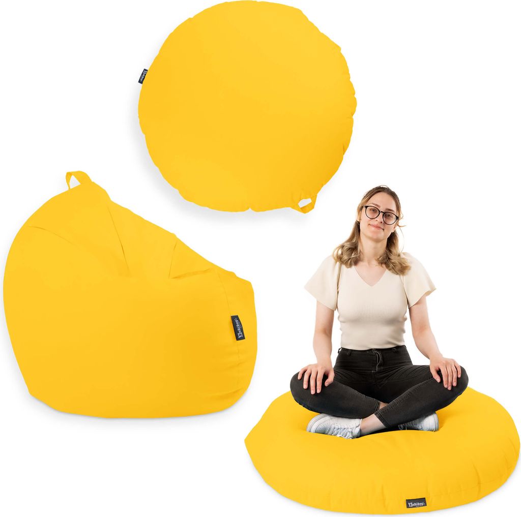 Sitzsack mit füllung 2 in 1 Sitzkissen Bean Bag Outdoor Indoor Wasserfest | Sunflower 125cm