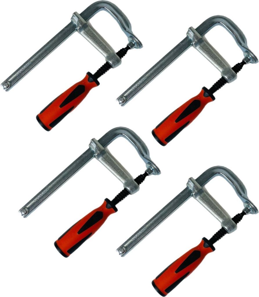 4 Stück Ganzstahl-Schraubzwinge 400 x 120 mm Tischzwinge Zwingen Schraubzwingen