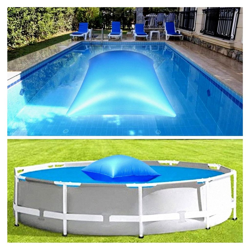 Winter-Poolkissen XXL Viereckig 4×4ft, Aufblasbare Poolabdeckung für den Winter, Zubehör für Poolabdeckplanen, Überwinterungskissen für Pools...