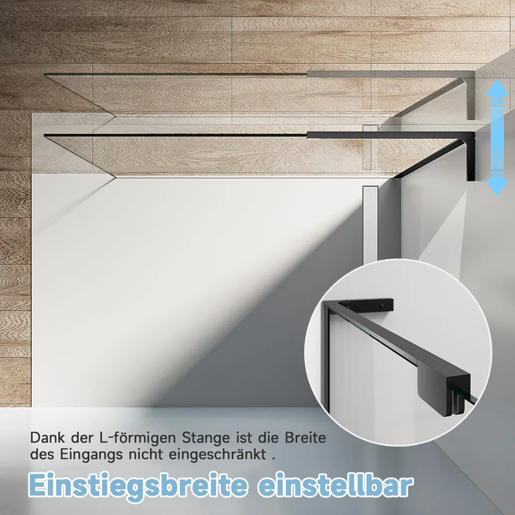 Paroi de Douche Fixe Industrielle 90cm avec Verre Anticalcaire NANO 6mm - 13