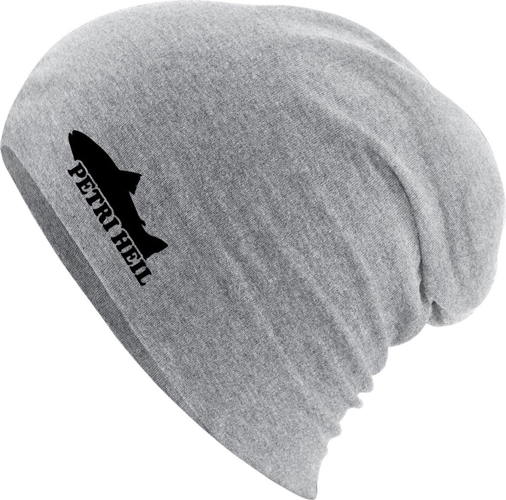 Huuraa Beanie Petri Heil Fischergruß Heather Grey One Size Baumwolle und Elasthan Mütze Geschenkidee