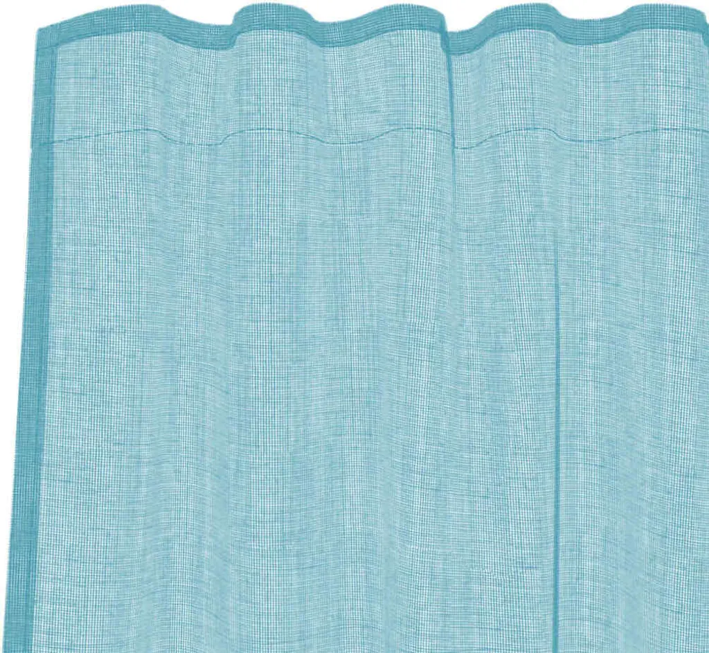Tenda A Pannello Semitrasparente Con Passanti – 120x45 Cm – Tessuto Voile In Poliestere Blu – Perfetta Per Finestre E Nicchie - 4