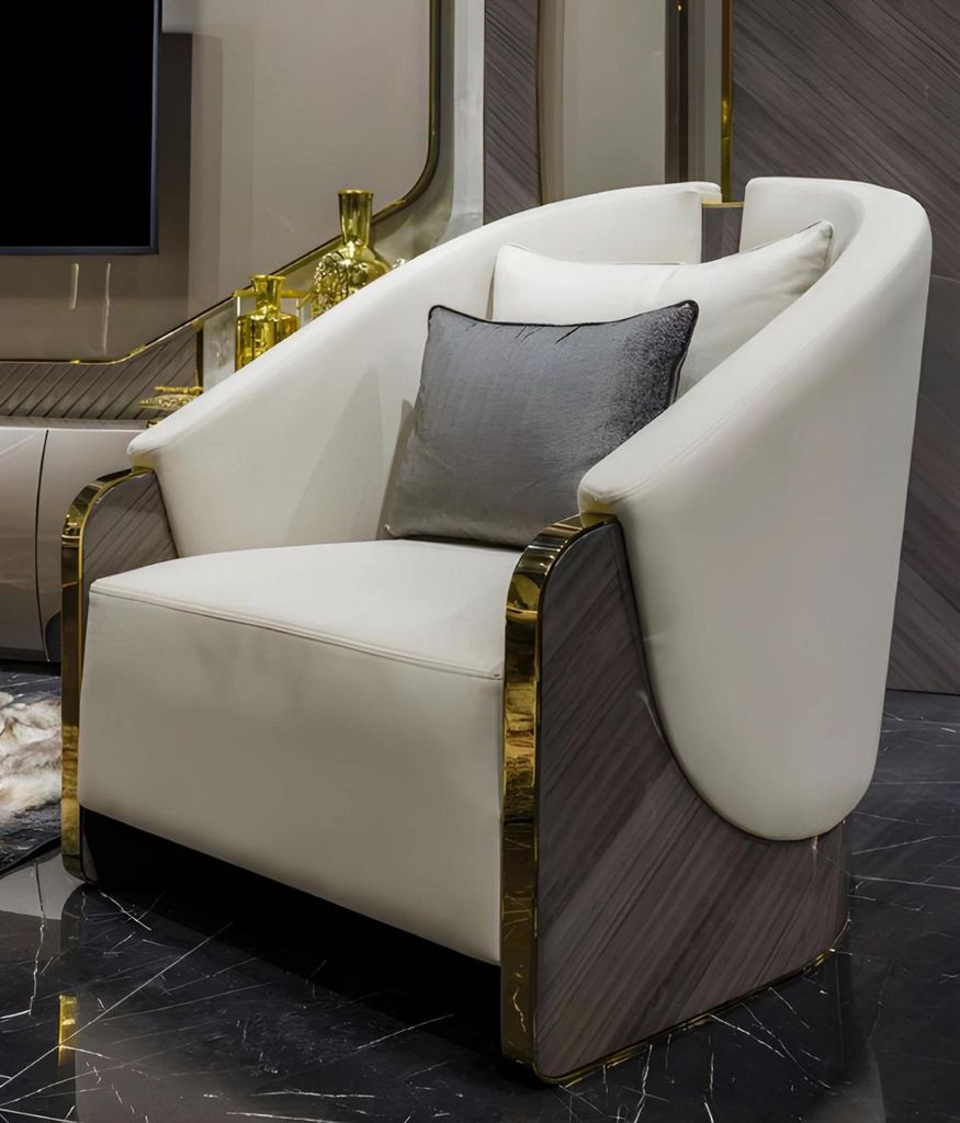 Exklusives Wohnzimmer-Set mit Sofas Sesseln Couchtisch und TV-Schrank
