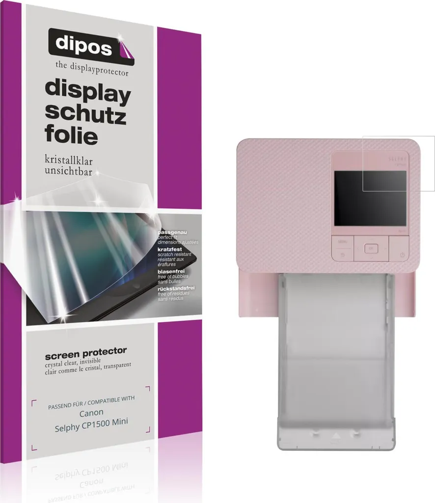 2x Pellicola Protettiva per Canon Selphy CP1500 Mini Protezione Schermo Claro Display dipos